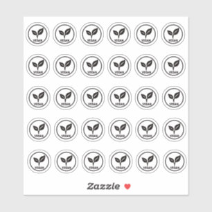 Sticker Carte de choix de menu de mariage vegan mini-repas