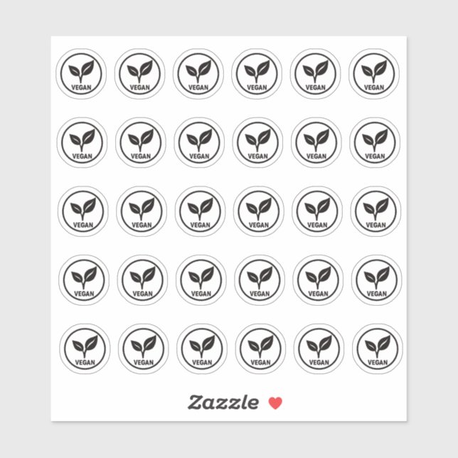 Sticker Carte de choix de menu de mariage vegan mini-repas (Feuille)