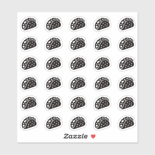 Sticker Carte de choix de menu de taco pour mariage (Feuille)
