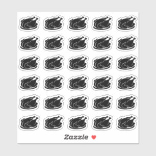 Sticker Carte de choix de repas de mariage au poulet rôti