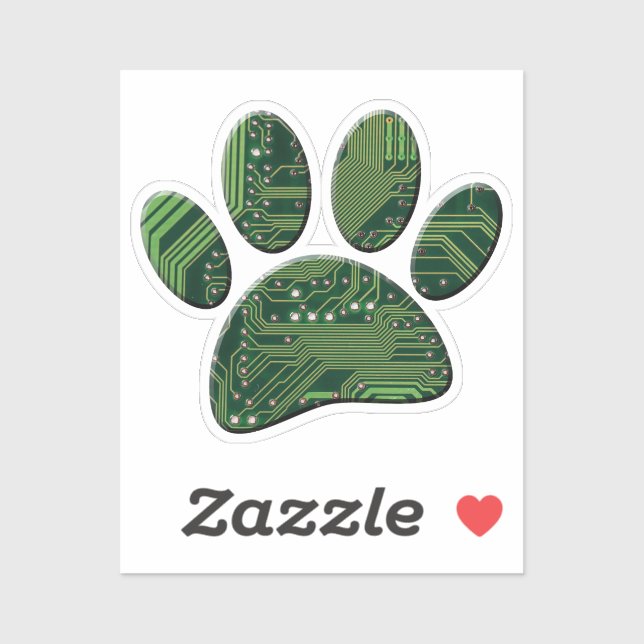 Sticker Carte de circuit Pawprint Dog (Feuille)