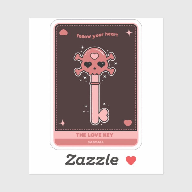 Sticker Carte de clé d'amour (Feuille)