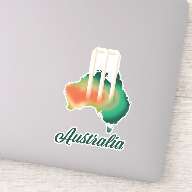 Sticker carte de cricket d'Australie. (Détail)