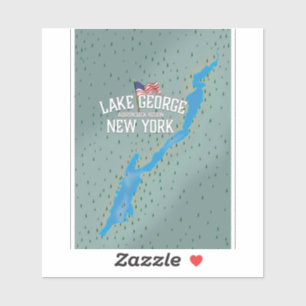 Sticker Carte de George New York de lac