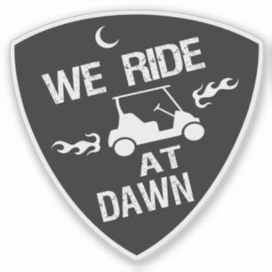 Sticker Carte de golf drôle Nous roulons à l'aube