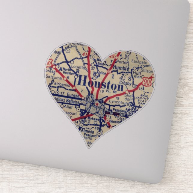Sticker Carte de Houston Vintage 1948 (Détail)