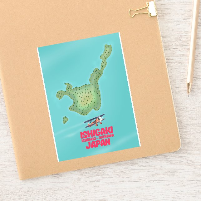 Sticker Carte de Ishigaki Okinawa, Japon (Carnet)