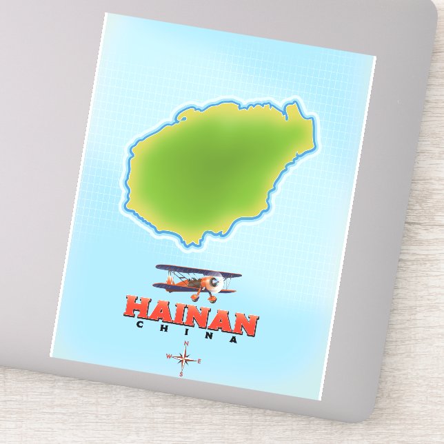 Sticker Carte de la Chine de Hainan (Détail)