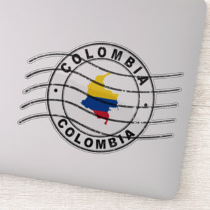 Sticker Carte de la Colombie, Timbre de passeport postal