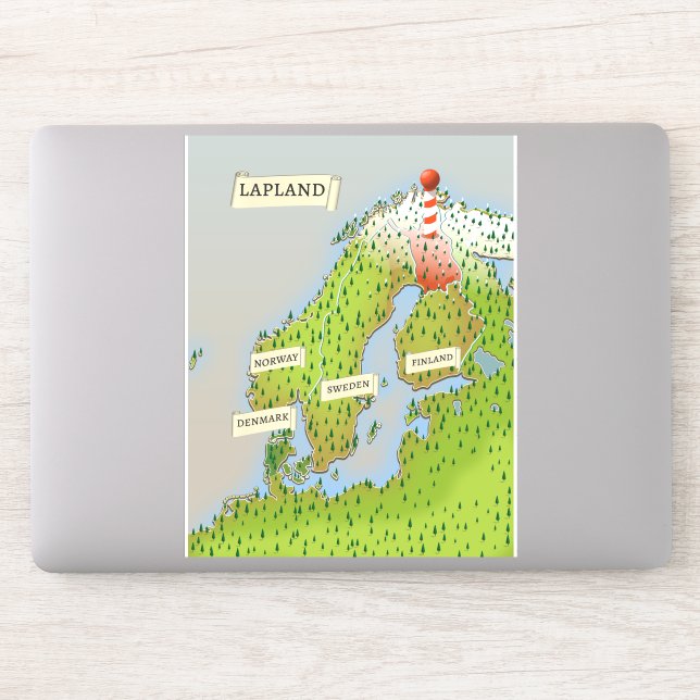 Sticker Carte De La Laponie (Ordinateur)