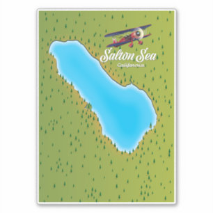 Sticker Carte de la mer de Salton Californie États-Unis