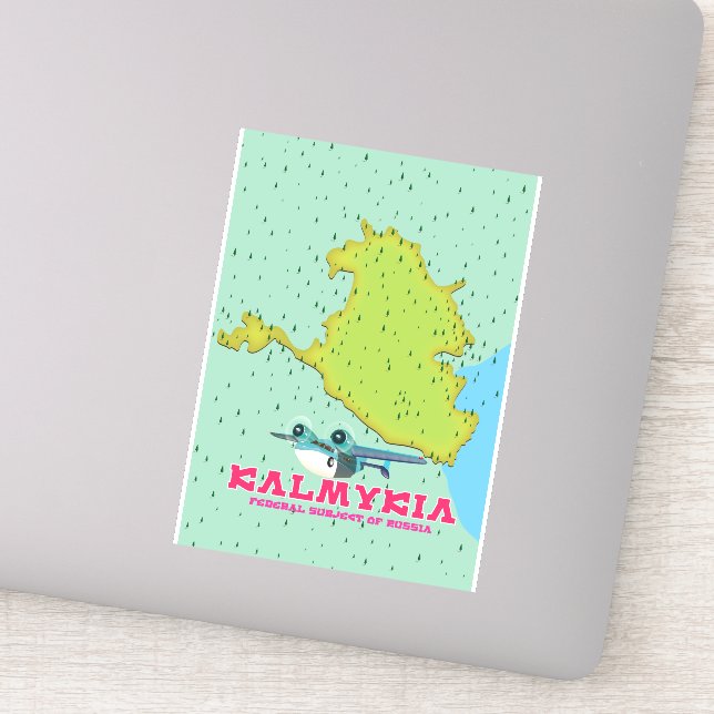 Sticker Carte de la Russie de Kalmykia (Détail)
