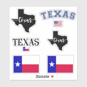 Sticker Carte de l'état du Texas et drapeau de l'état d'or
