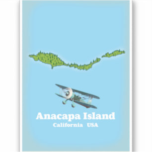 Sticker Carte de l'île d'Anacapa Californie États-Unis
