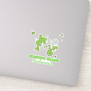 Sticker Carte de l'île de Komodo Indonésie