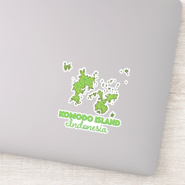 Sticker Carte de l'île de Komodo Indonésie (Détail)