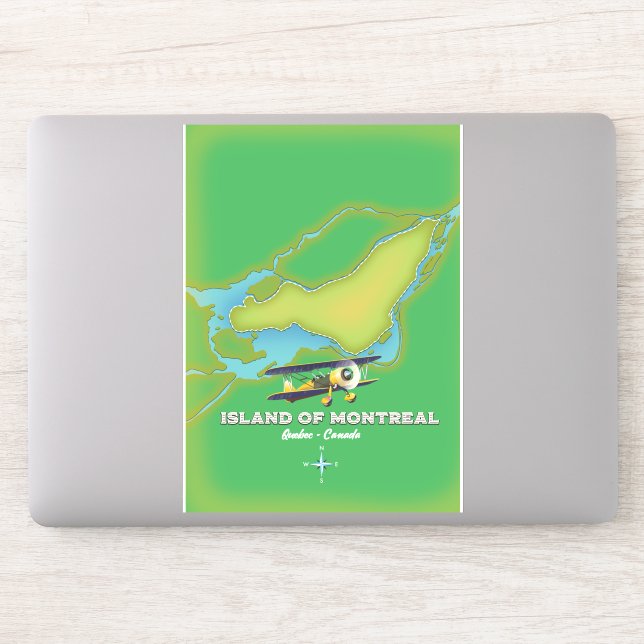 Sticker Carte de l'île de Montréal Canada (Ordinateur)