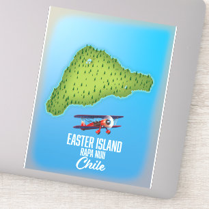 Sticker Carte de l'île de Pâques