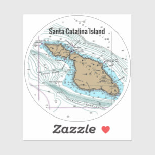 Sticker Carte de l'île de père Noël Catalina