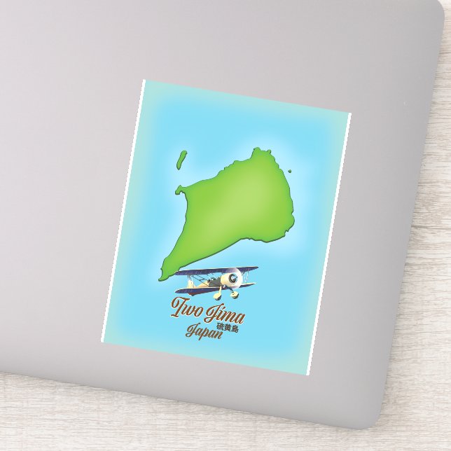 Sticker Carte de l'île Iwo Jima Japon (Détail)
