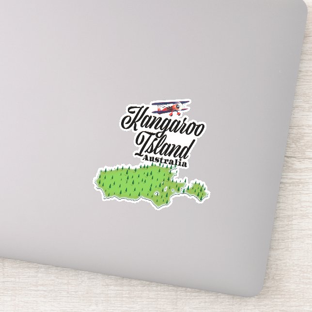 Sticker Carte de l'île Kangaroo en Australie (Détail)