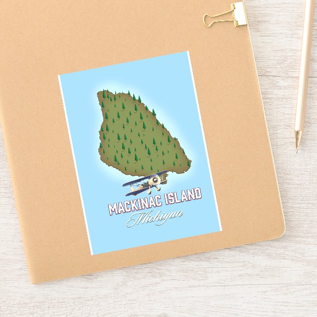 Sticker Carte de l'île Mackinac Michigan (Carnet)