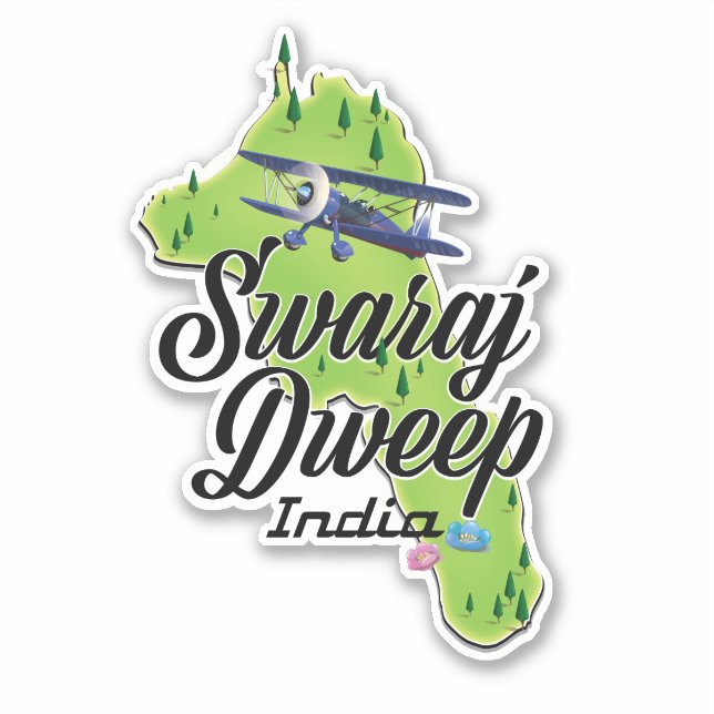 Sticker Carte de l'Inde de Swaraj Dweep (Devant)