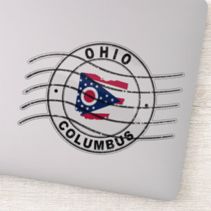 Sticker Carte de l'Ohio, Timbre de passeport postal, Timbr