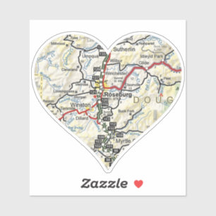 Sticker Carte de l'Oregon de Roseburg