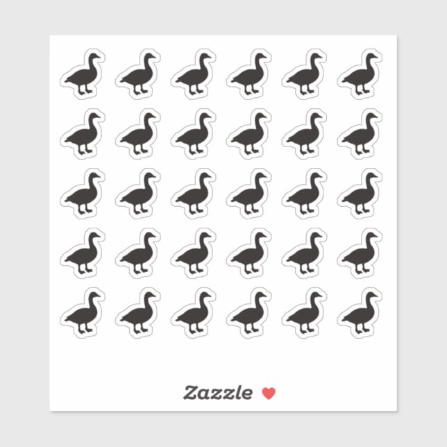 Sticker Carte de mariage d'oie Menu Choix de repas (Feuille)