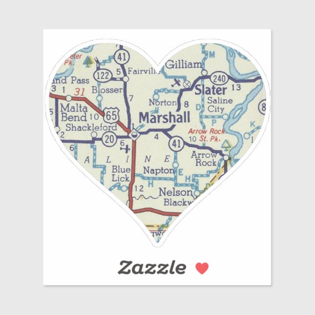 Sticker Carte de métro Marsahall MO (Feuille)