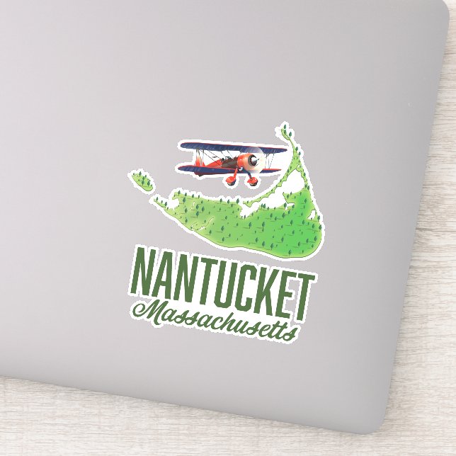 Sticker Carte de Nantucket Massachusetts (Détail)