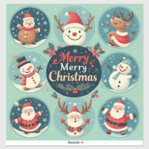 Sticker Carte de Noël festive joyeuse