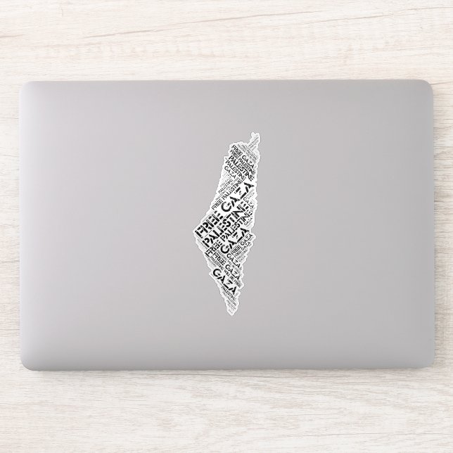 Sticker Carte de nuage de mots Gaza libre Palestine libre (Ordinateur)
