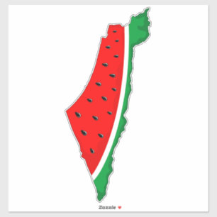 Sticker Carte de Palestine Watermelon Symbole de la libert