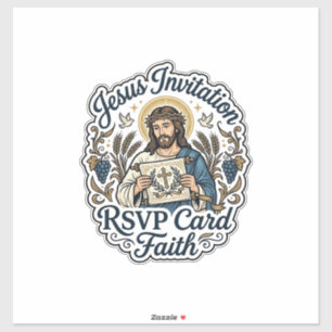 Sticker Carte de réponse à l'invitation de Jésus Foi Invit
