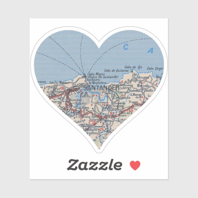 Sticker Carte de Santander Espagne (Feuille)