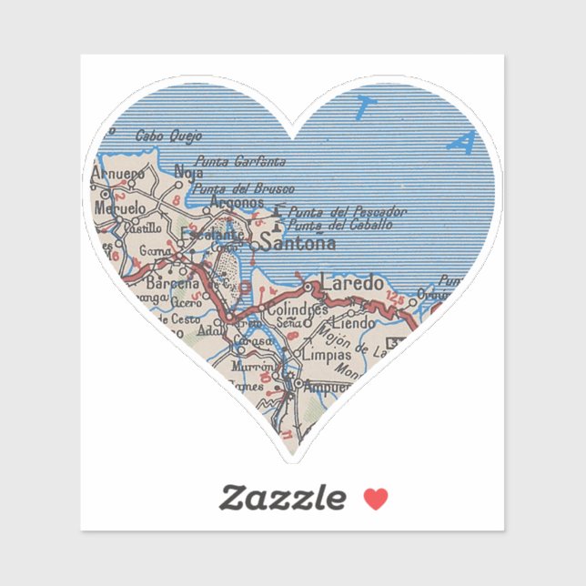 Sticker Carte de Santoña Espagne (Feuille)