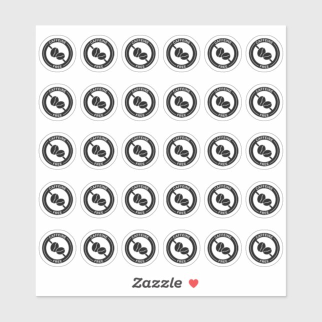 Sticker Carte de table de mariage sans caféine Mini Allerg (Feuille)