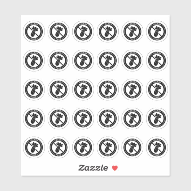 Sticker Carte de table de mariage sans céleri Mini Aliment (Feuille)
