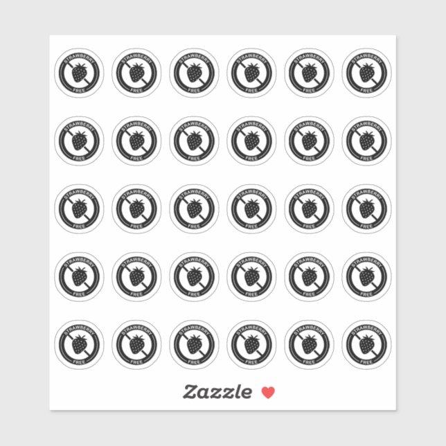 Sticker Carte de table de mariage sans fraise pour allergi (Feuille)