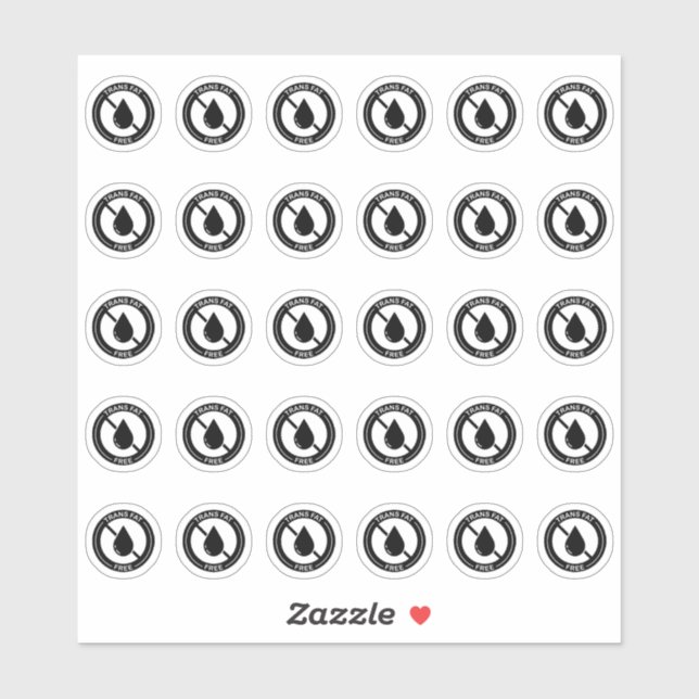 Sticker Carte de table de mariage sans gras trans allergie (Feuille)