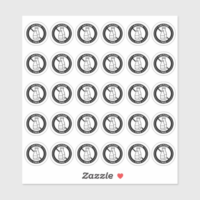 Sticker Carte de table de mariage sans lactose Mini allerg (Feuille)