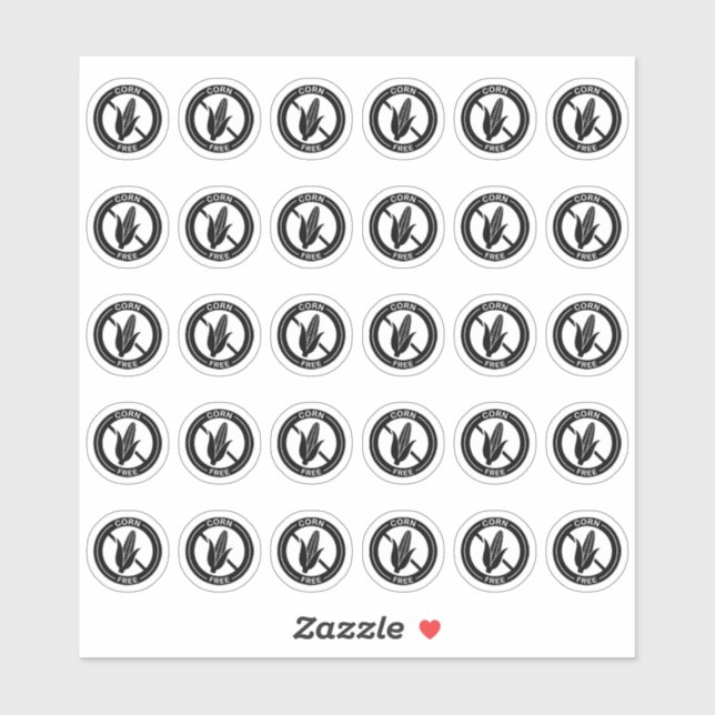 Sticker Carte de table de mariage sans maïs Mini allergie  (Feuille)