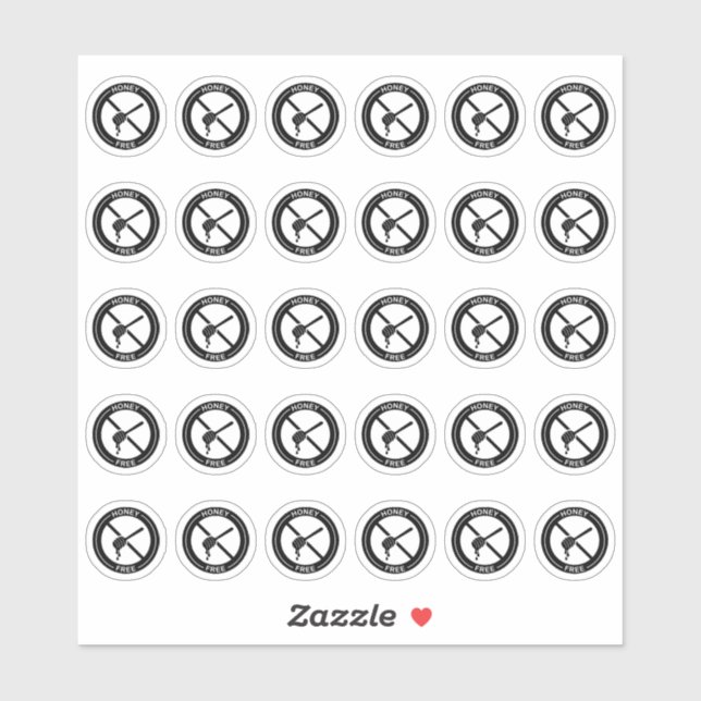 Sticker Carte de table de mariage sans miel Mini allergie  (Feuille)