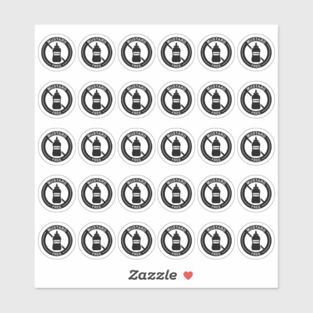 Sticker Carte de table de mariage sans moutarde Mini aller (Feuille)