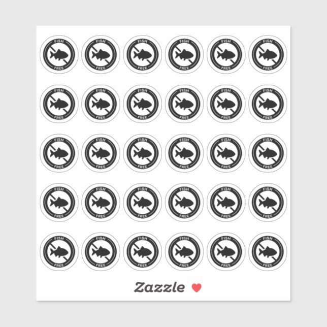 Sticker Carte de table de mariage sans poisson Mini allerg (Feuille)