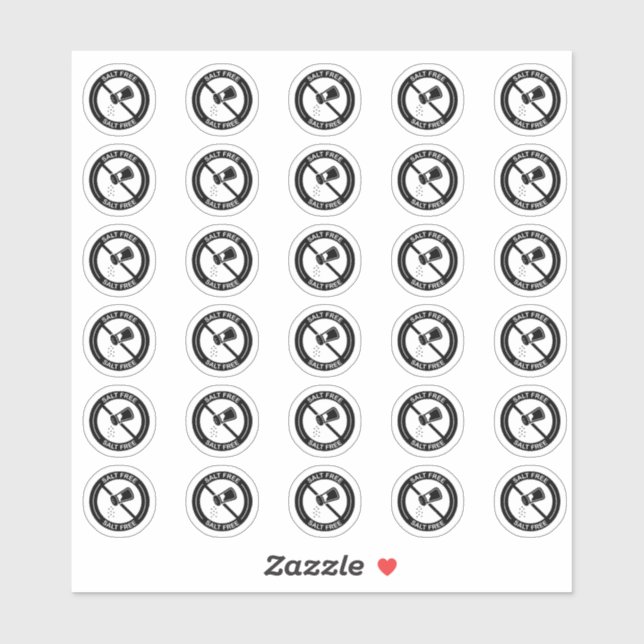 Sticker Carte de table de mariage sans sel Mini allergie a (Feuille)