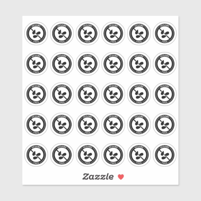 Sticker Carte de table de mariage sans sésame Mini allergi (Feuille)