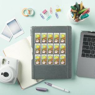 Sticker Carte de tarot Soleil pour 15 x 30e anniversaire N